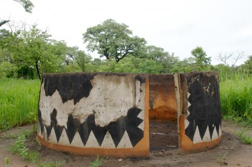 A burned hut