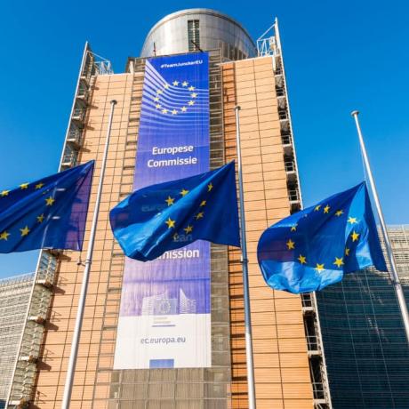 A photo of the European Commission on a sunny day