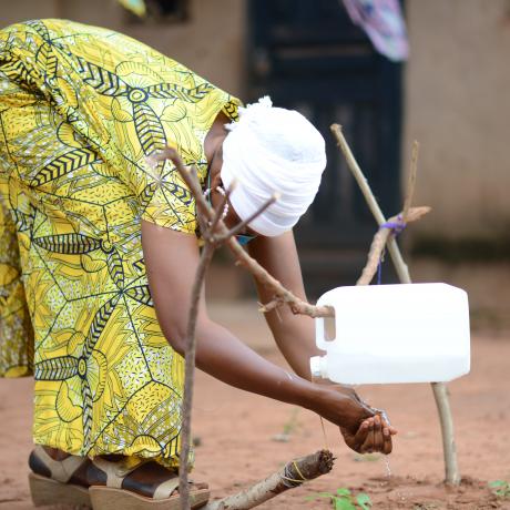 Abiba received training from ActionAid Ghana about the importance of good hand washing for preventing the spread of Covid-19.