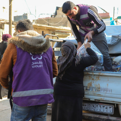 ActionAid partner, Violet, distributes essential supplies in Northwest Syria 